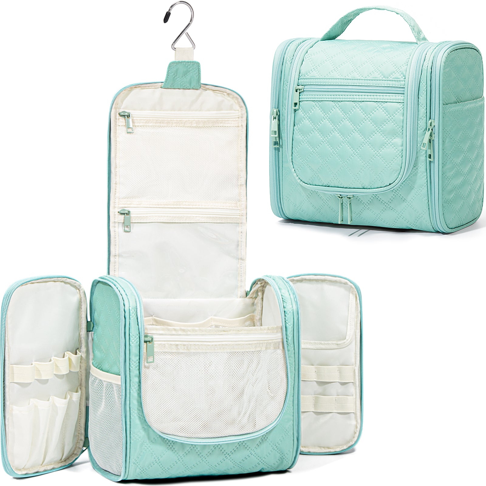 Large Capacity Hanging  Travel Toiletry Bag(Turquoise )