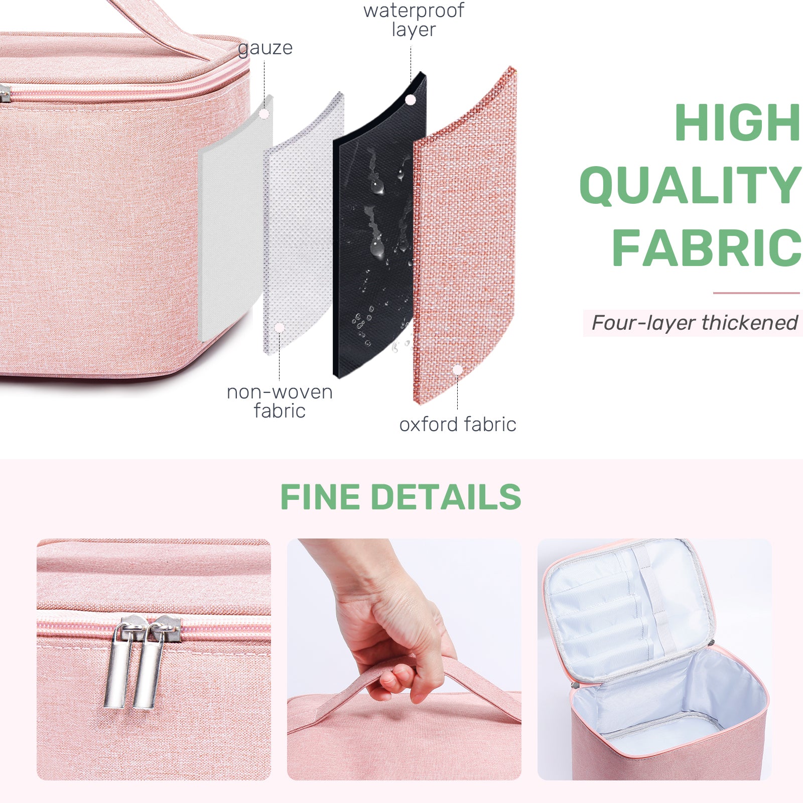 Square Shape Handle Makeup Bag