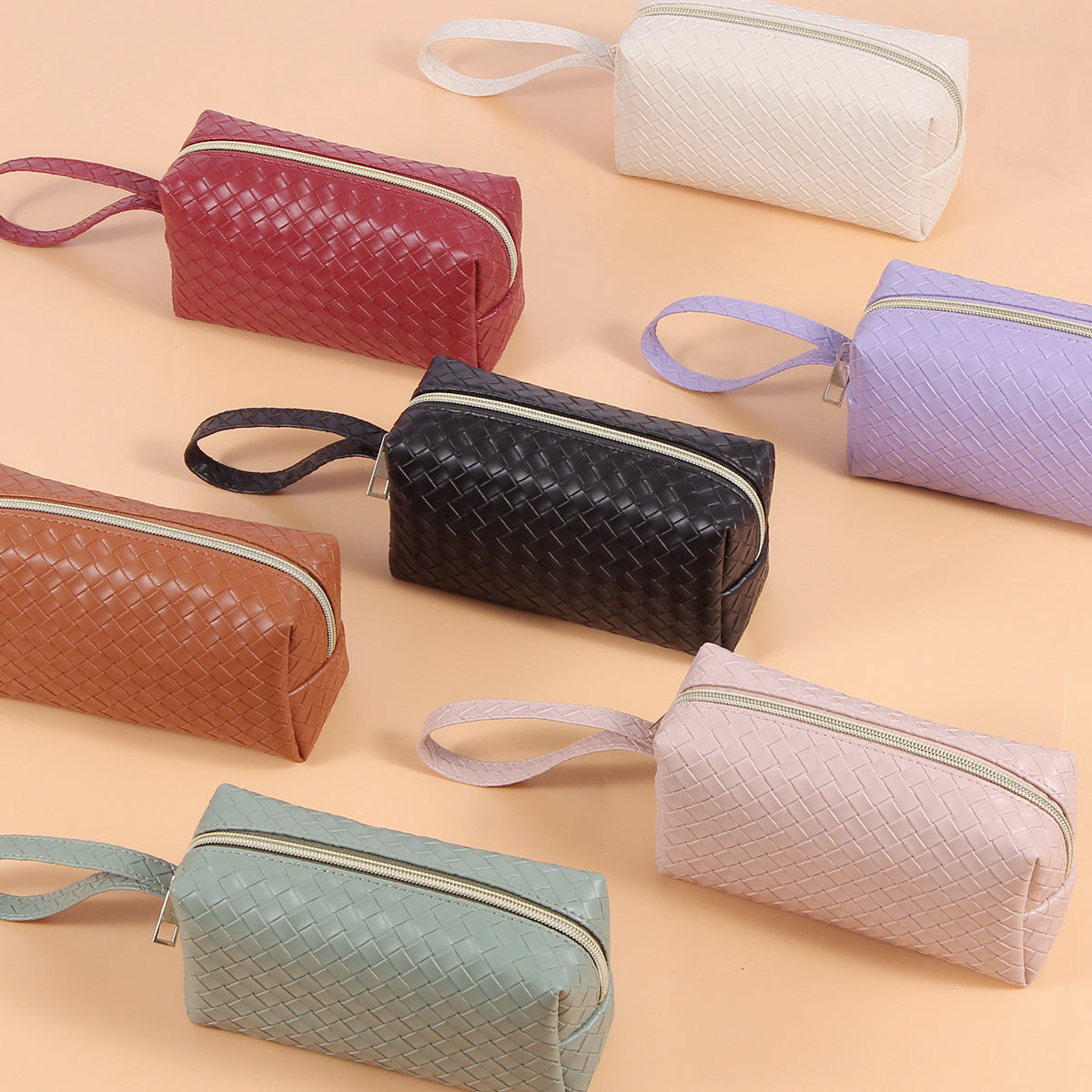 Fashion Leather Cosmetic Bag Waterproof Toiletry Bag(red)