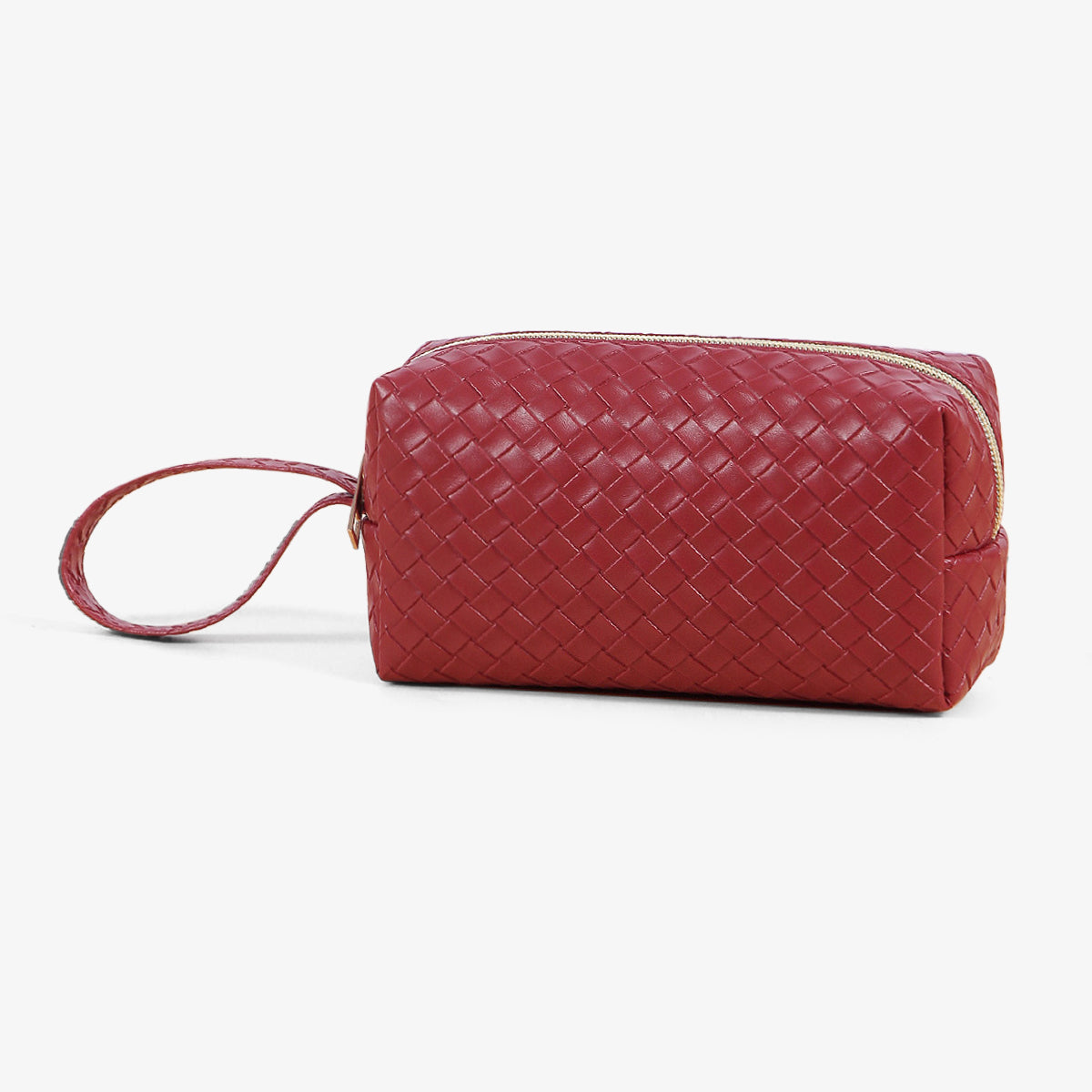 Fashion Leather Cosmetic Bag Waterproof Toiletry Bag(red)