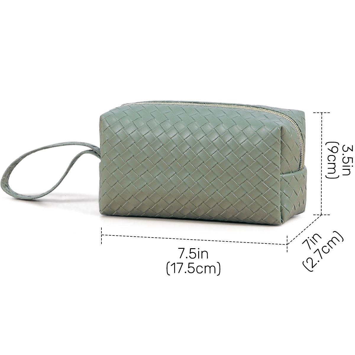 Fashion Leather Cosmetic Bag Waterproof Toiletry Bag(green)
