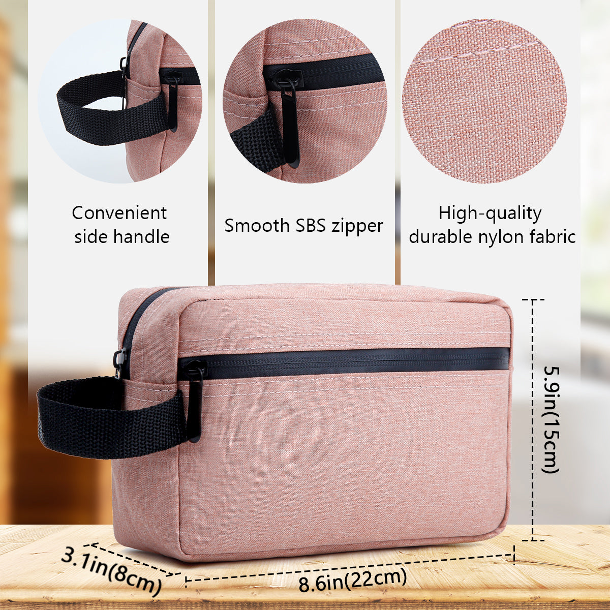 Travel Toiletry Bag for Women and Men(pink)