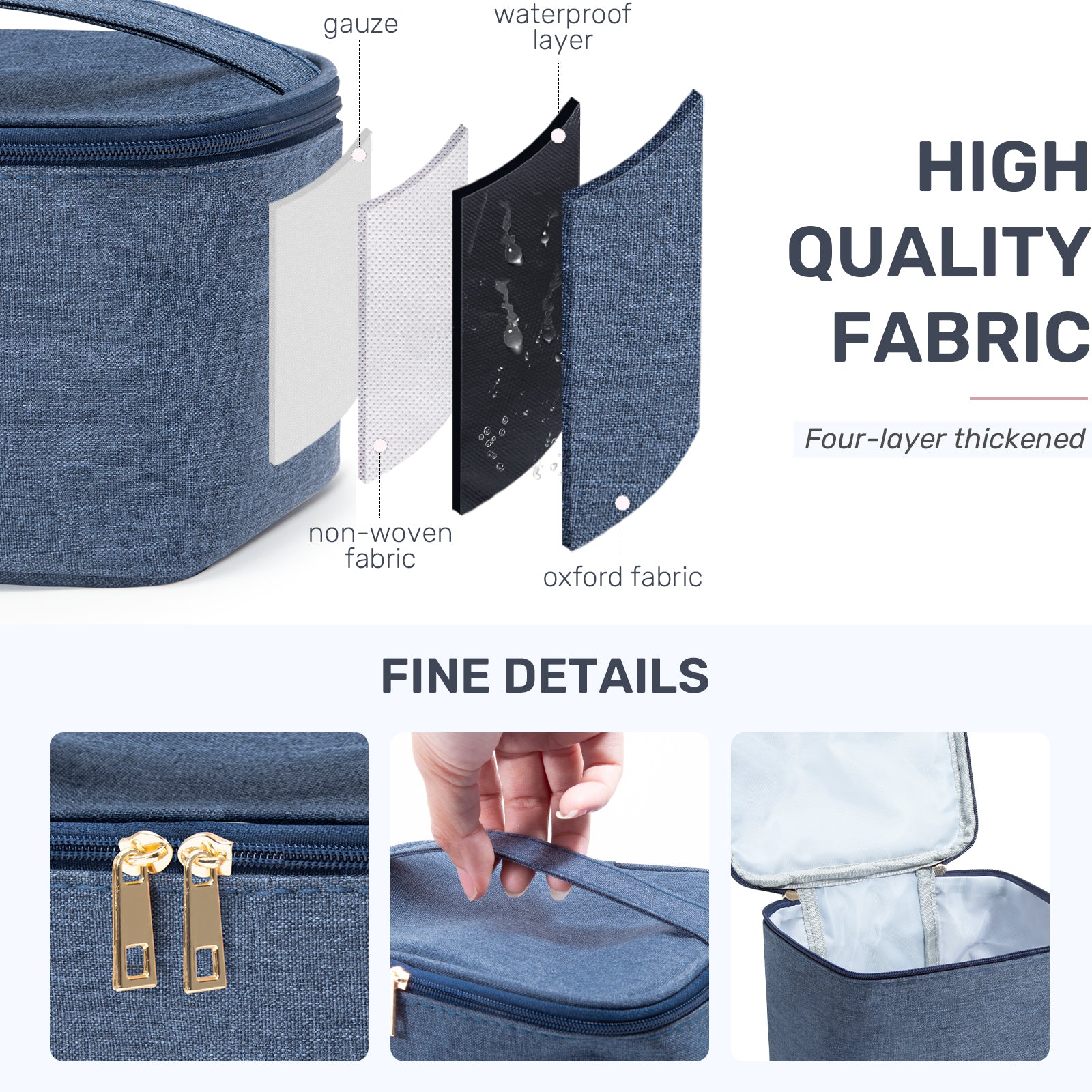 Travel Small Mini Makeup Bag for Jewelry, Lipstick(bule)