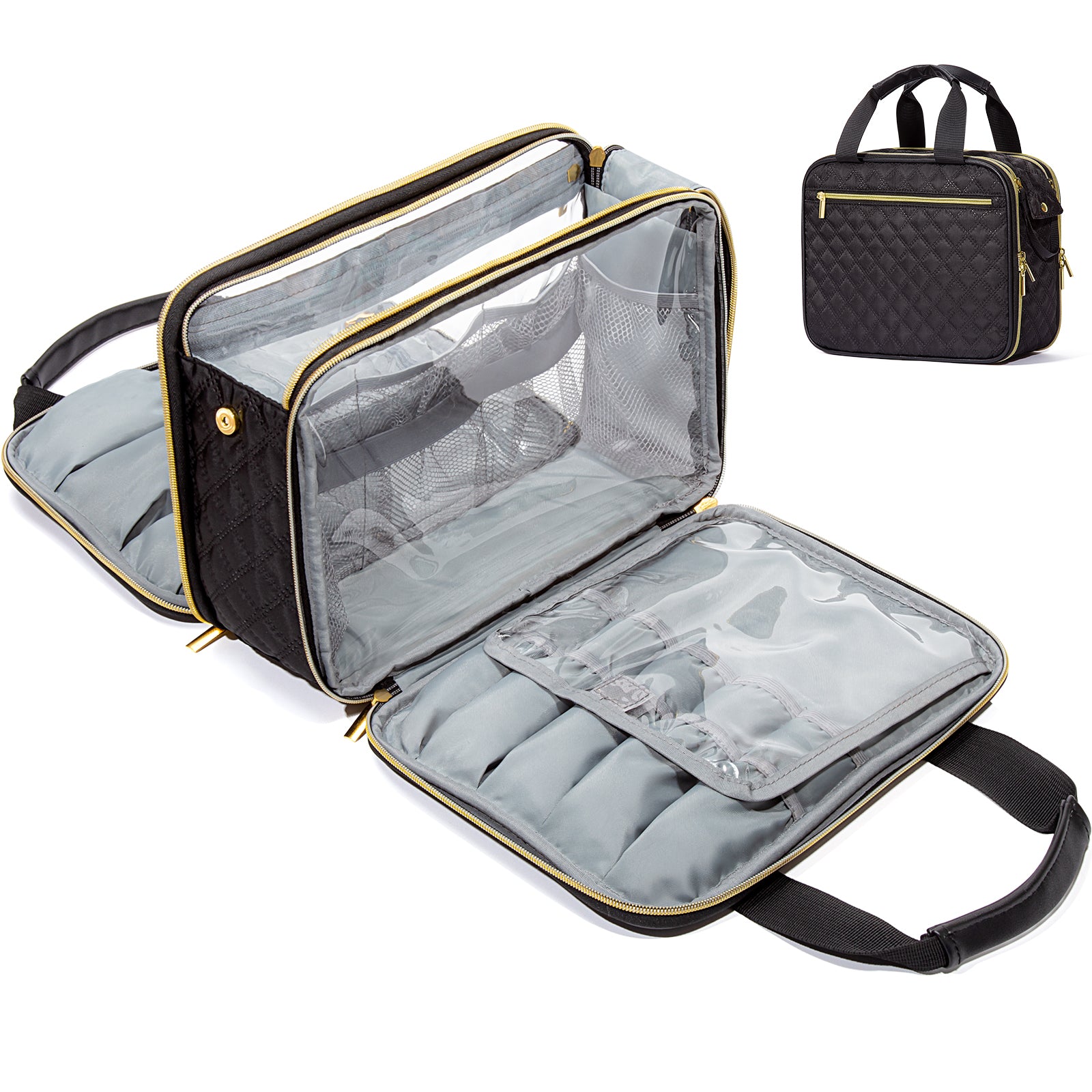 Large Capacity Travel Toiletry Hanging Bag (Black)