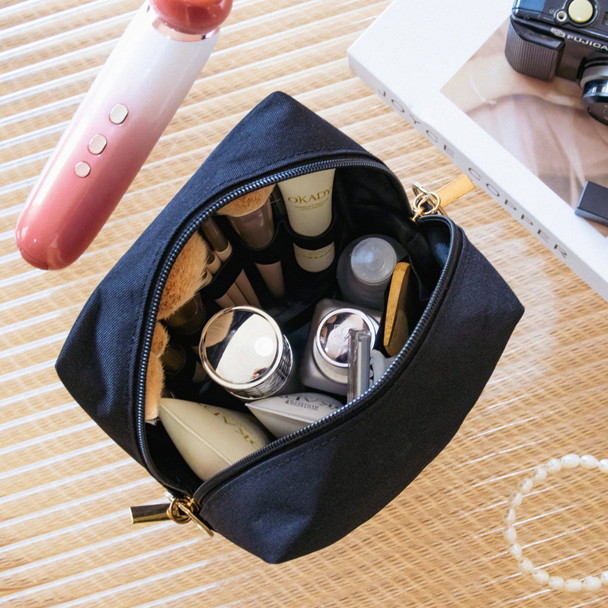 Small Mini Portable Travel Makeup Bag(Pink)