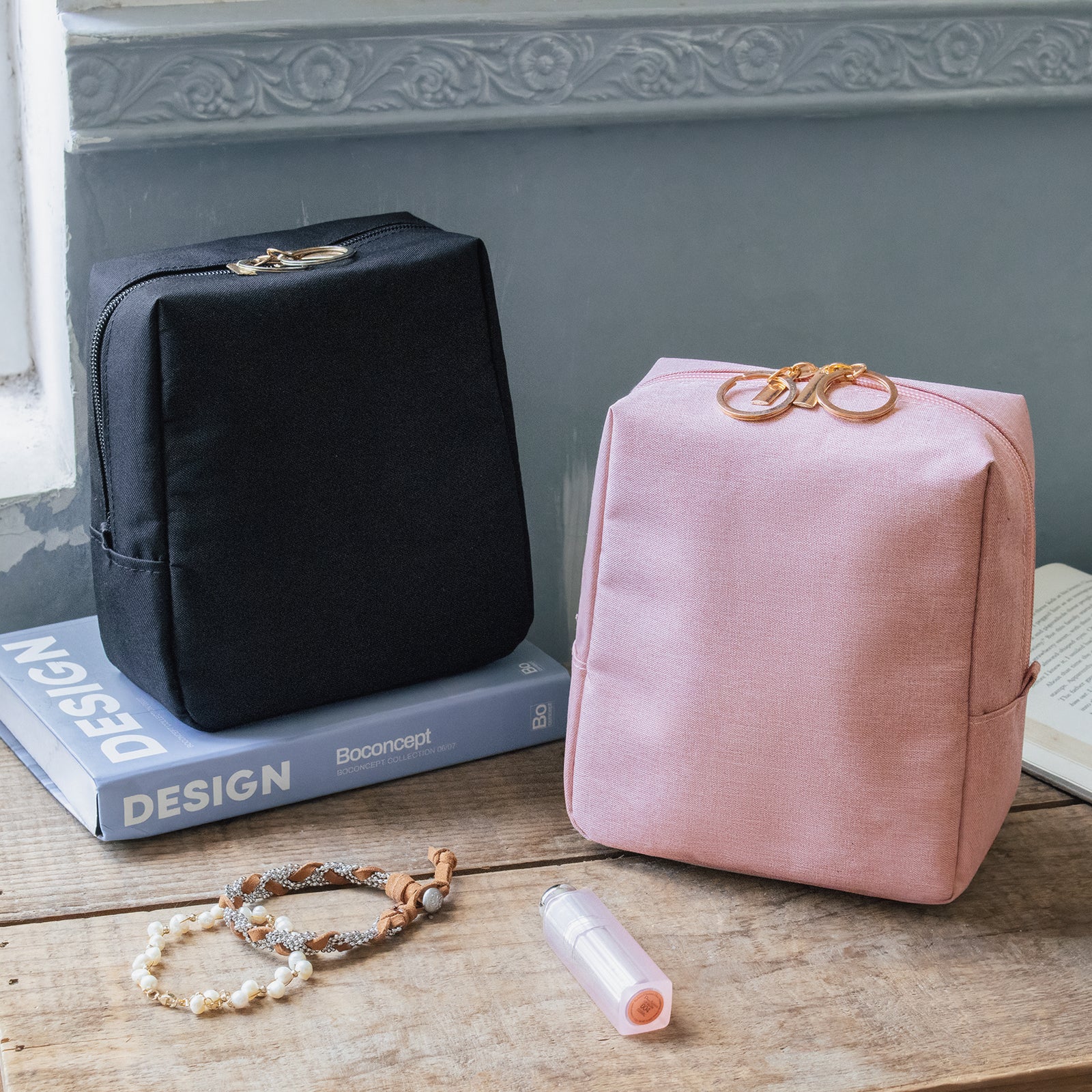 Small Mini Portable Travel Makeup Bag(Pink)