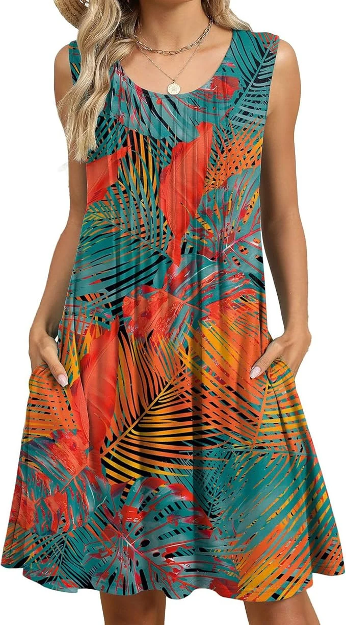 FUNSEED Tropical Print Maxi Dress
