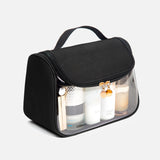 Clear Large Capacity Makeup Bag for Women（black)