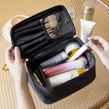 Rectangular handle makeup bag