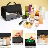 Clear Large Capacity Makeup Bag for Women（black)