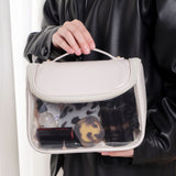 Tansparent Leather Large Capacity Cosmetic Bag（off-white）