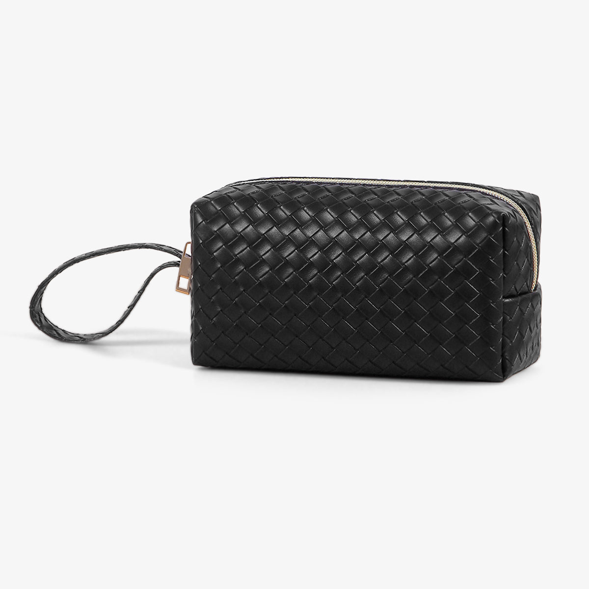 Black leather cosmetic online bag