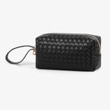Fashion Leather Cosmetic Bag Waterproof Toiletry Bag（black）