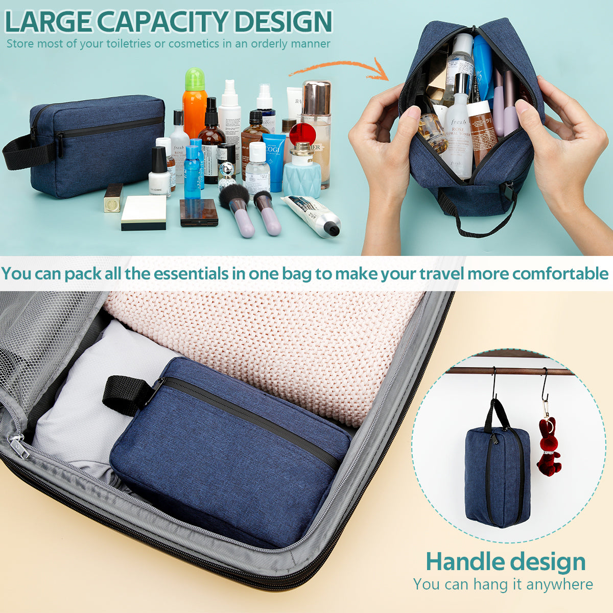 Travel Toiletry Bag for Women and Men(bule)