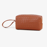 Fashion Leather Cosmetic Bag Waterproof Toiletry Bag（brown）