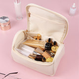 High-quality large-capacity leather cosmetic bag（Off-White）
