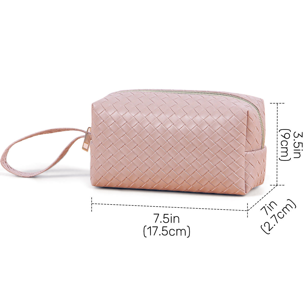 Fashion Leather Cosmetic Bag Waterproof Toiletry Bag（pink）