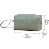 Fashion Leather Cosmetic Bag Waterproof Toiletry Bag（green）