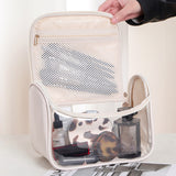 Tansparent Leather Large Capacity Cosmetic Bag（off-white）
