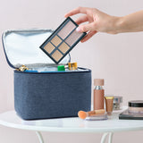 Travel  Small Mini Makeup Bag for Jewelry, Lipstick(bule)
