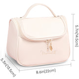 High-quality large-capacity leather cosmetic bag（Off-White）