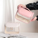 Tansparent Leather Large Capacity Cosmetic Bag（pink）
