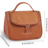 High-quality large-capacity leather cosmetic bag（Brown）