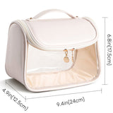 Tansparent Leather Large Capacity Cosmetic Bag（off-white）