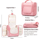 Large Capacity Hanging  Travel Toiletry Bag(Pink)