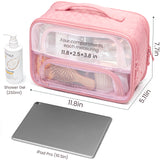 Large  Clear Travel Toiletry Bag (Pink)