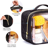 3 Pack Large Clear TSA Toiletry Bag(Black)