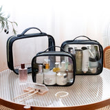 3 Pack Large Clear TSA Toiletry Bag(Black)