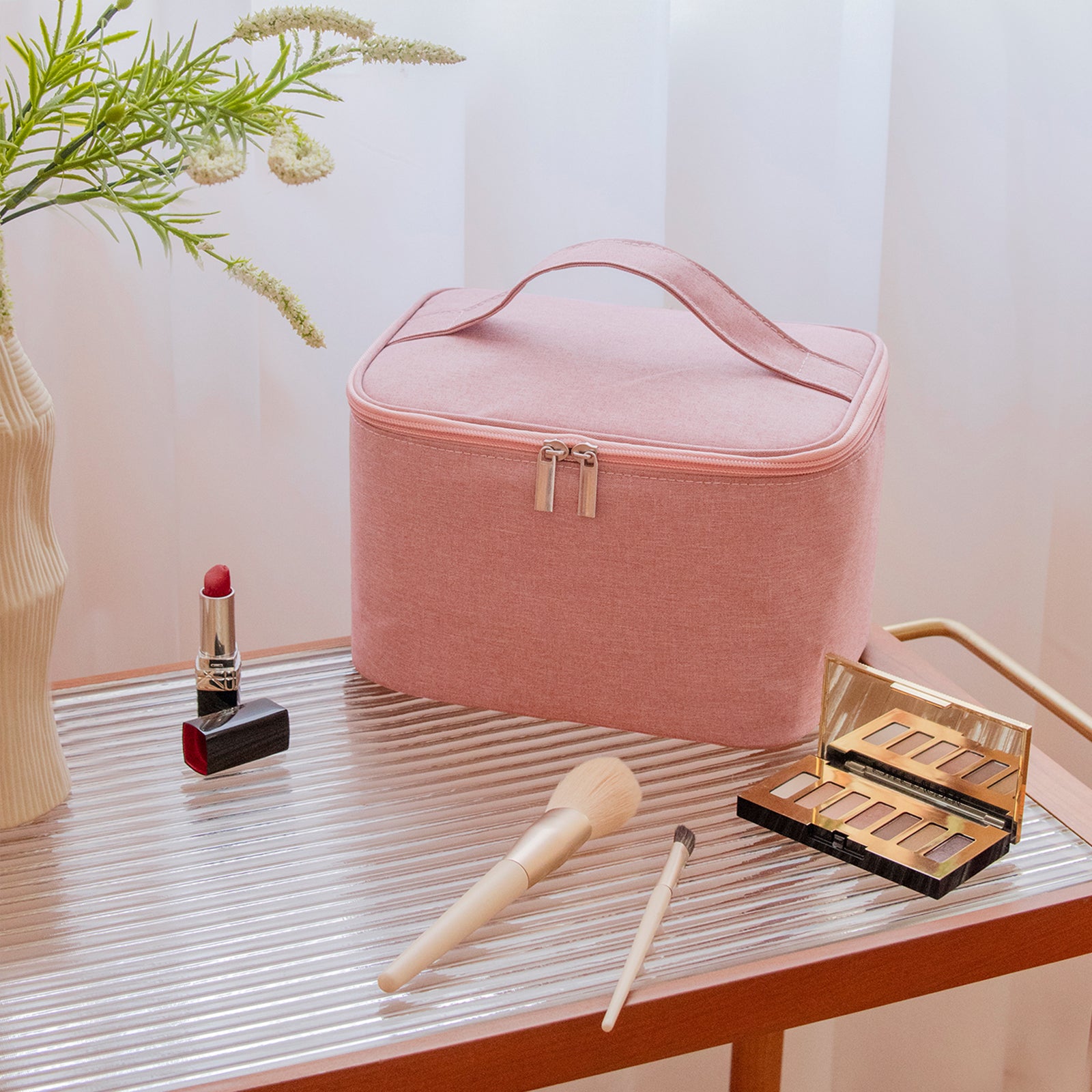 Square Shape Handle Makeup Bag
