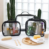3 Pack Large Clear TSA Toiletry Bag(Black)