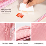 Large  Clear Travel Toiletry Bag (Pink)