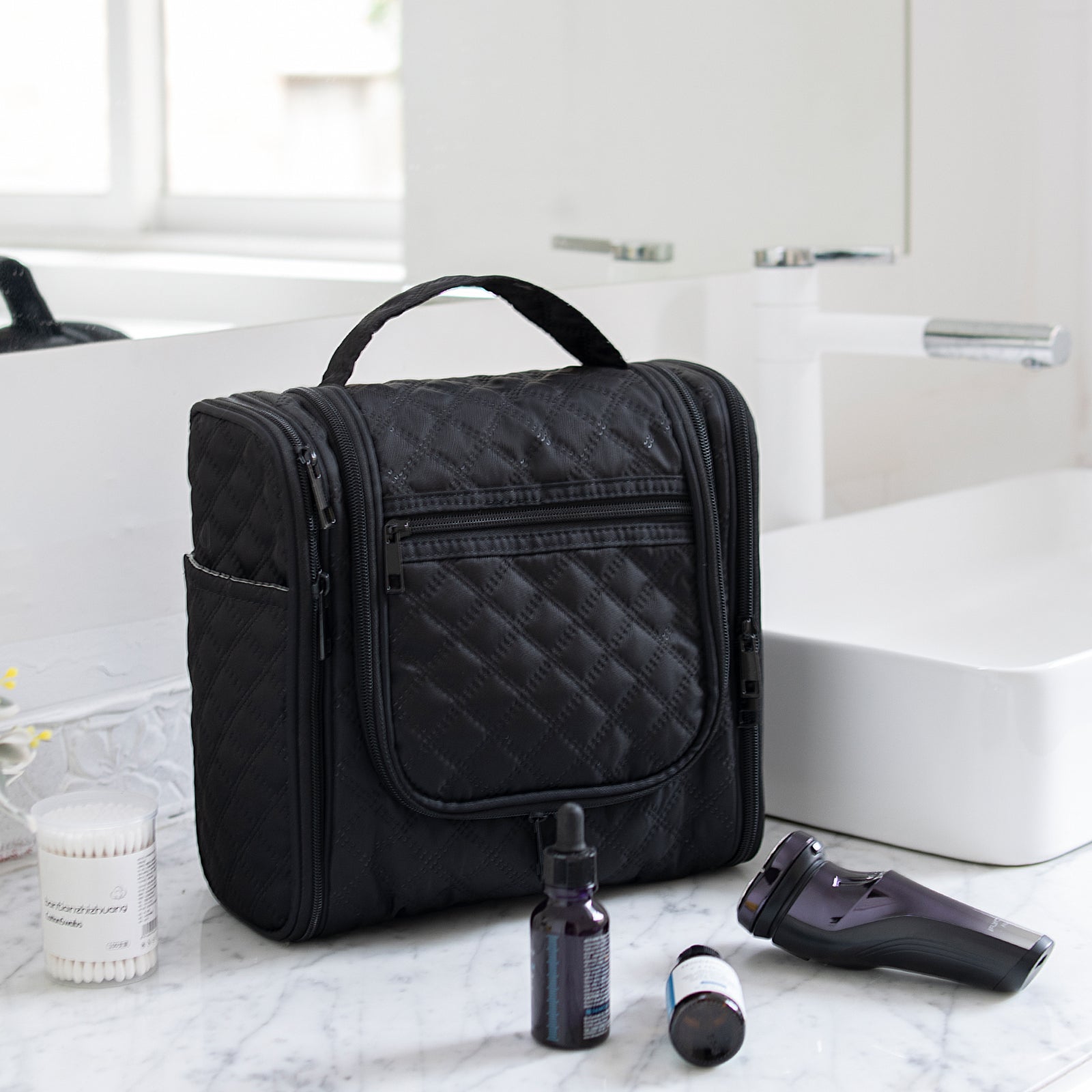 Large Capacity Hanging Travel Toiletry Bag(Balck) – FUNSEED Large Capacity Hanging Travel Toiletry Bag(Balck) – FUNSEED