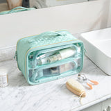Large  Clear Travel Toiletry Bag (Turquoise )