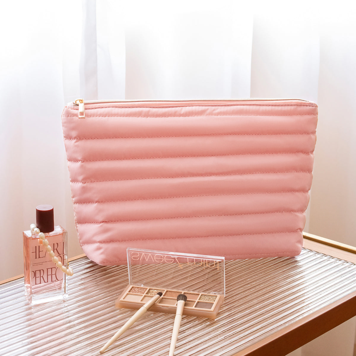 Fluffy Large Capacity Travel Cosmetic Bag(Pink)