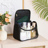 Clear Large Capacity Makeup Bag for Women（black)