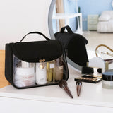 Clear Large Capacity Makeup Bag for Women（black)