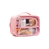Large  Clear Travel Toiletry Bag (Pink)
