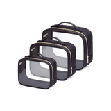 3 Pack Large Clear TSA Toiletry Bag(Black)